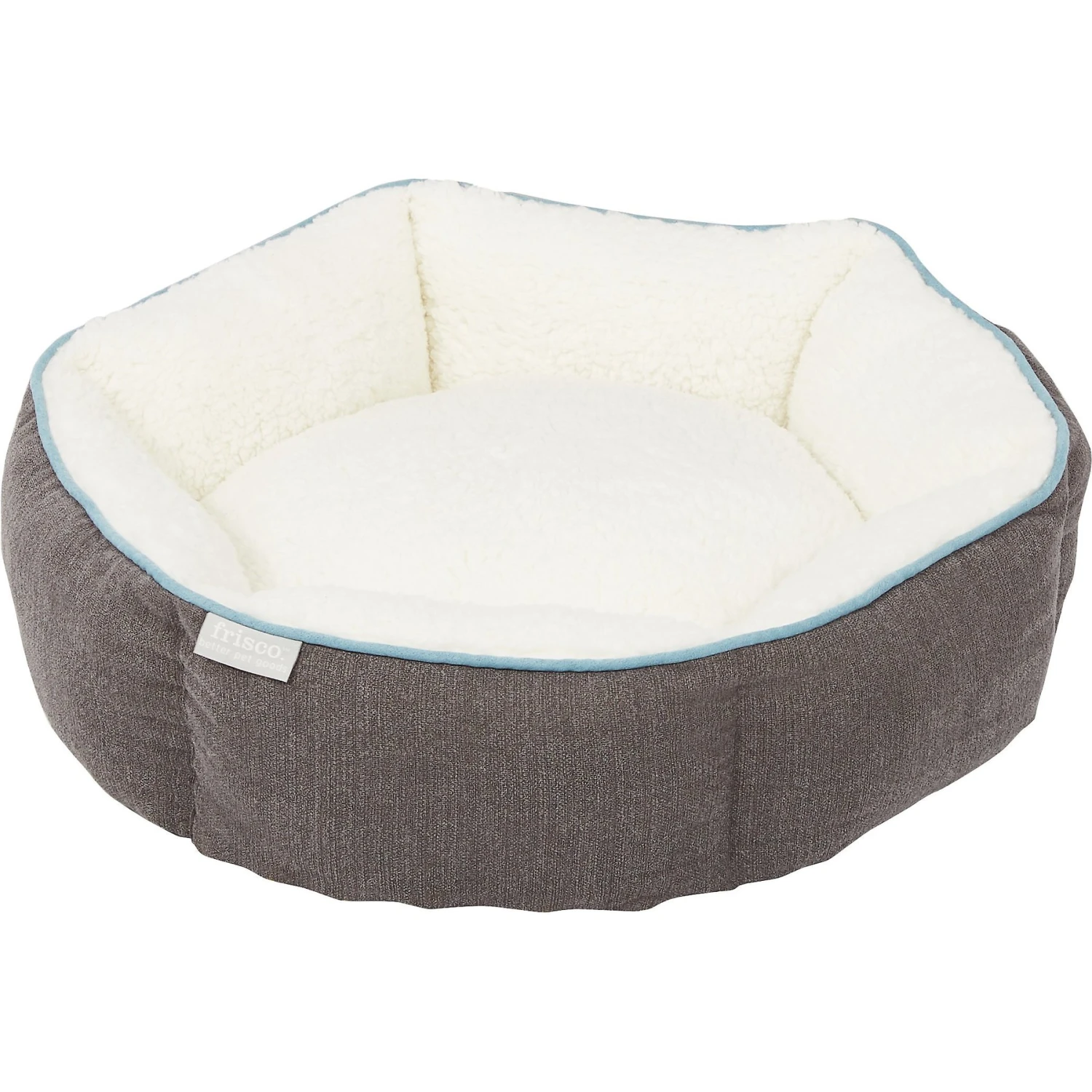 Frisco Sherpa Hexagon Bolster Cat & Dog Bed 5 Frisco Sherpa Hexagon Bolster Cat & Dog Bed - Image 3