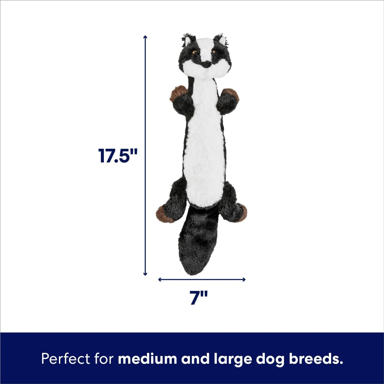 Frisco Skunk Skinny Plush Squeaky Dog Toy 4 Frisco Skunk Skinny Plush Squeaky Dog Toy - Image 2