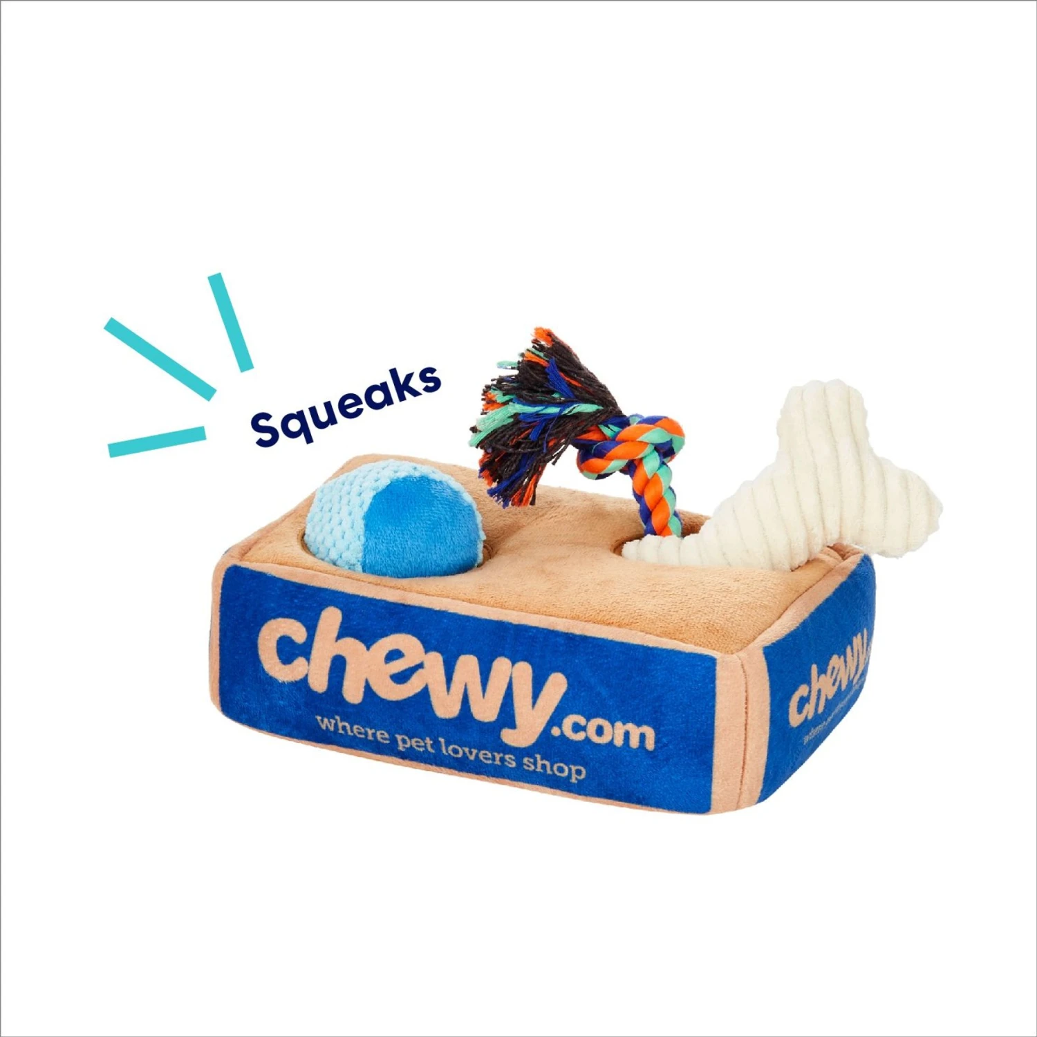 Frisco Chewy Box Hide & Seek Puzzle Plush Squeaky Dog Toy 6 Frisco Chewy Box Hide & Seek Puzzle Plush Squeaky Dog Toy - Image 4