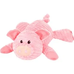 New Release 3 Frisco Corduroy Plush Squeaking Pig Dog Toy