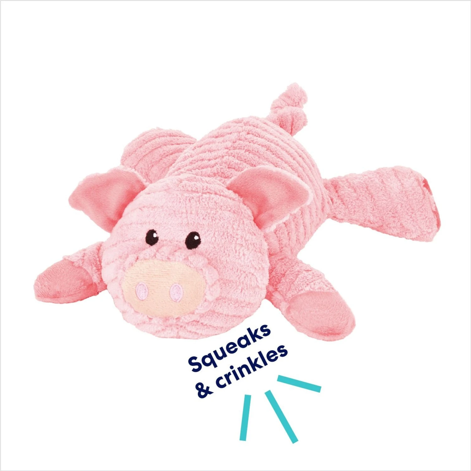 Frisco Corduroy Plush Squeaking Pig Dog Toy 5 Frisco Corduroy Plush Squeaking Pig Dog Toy - Image 3