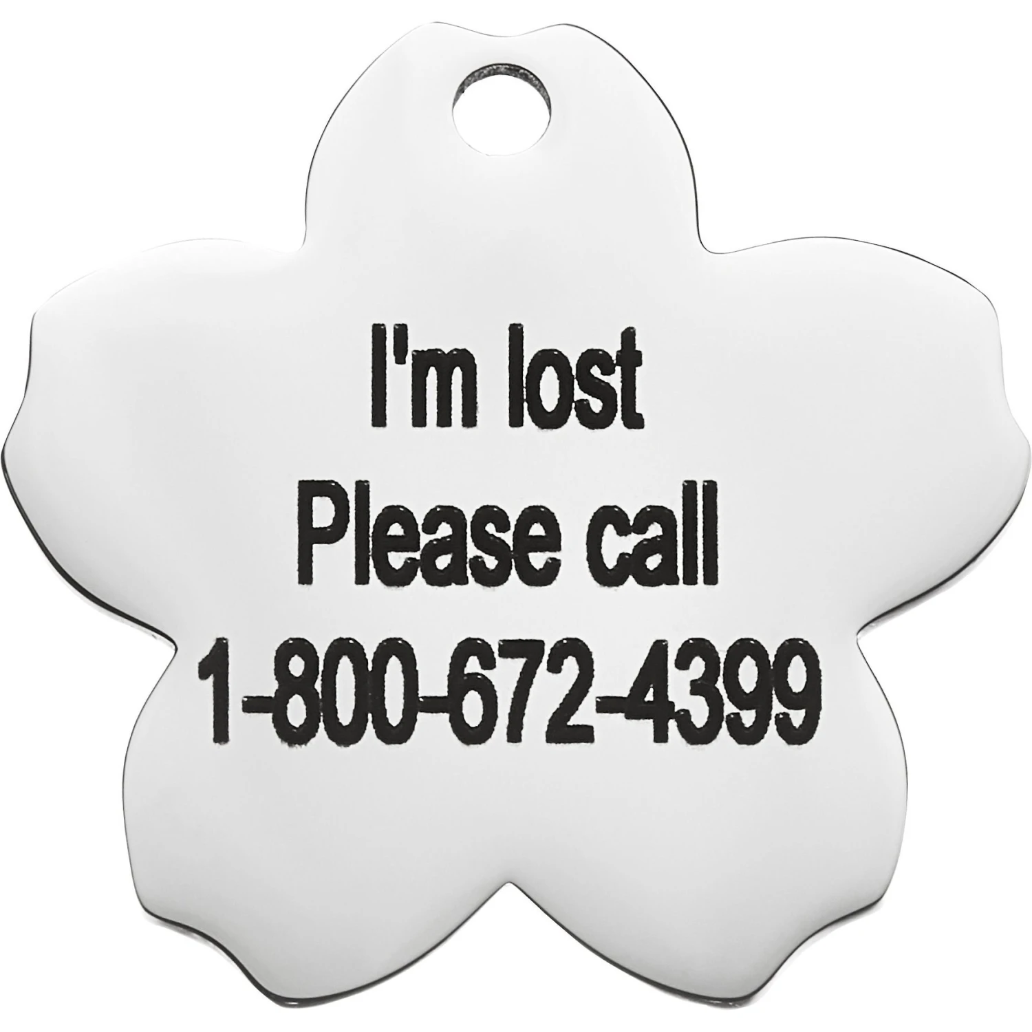 Frisco Stainless Steel Personalized Dog & Cat ID Tag, Flower 7 Frisco Stainless Steel Personalized Dog & Cat ID Tag, Flower - Image 5