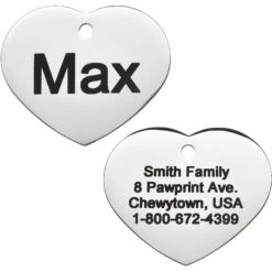 Frisco Personalized Dog & Cat ID Tag, Heart