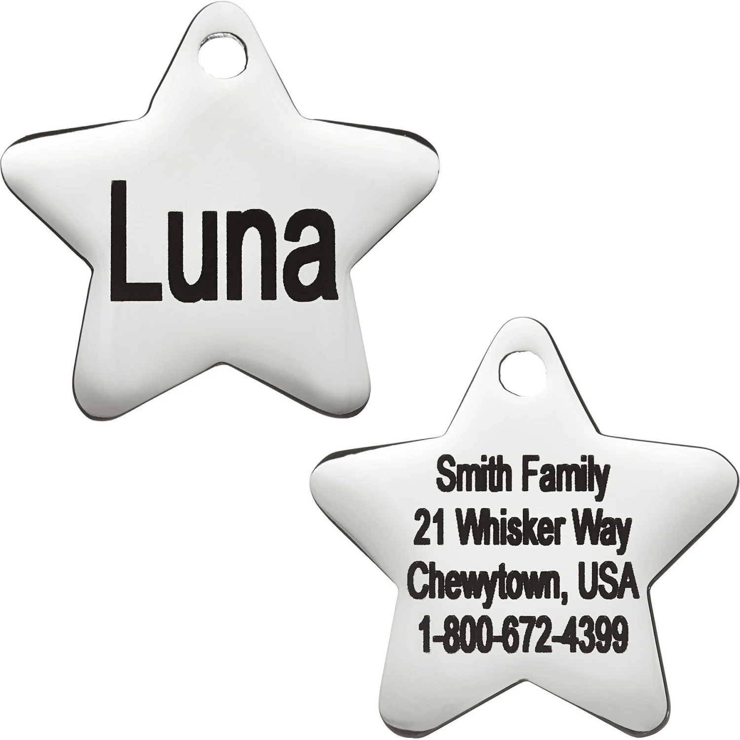 Frisco Stainless Steel Personalized Dog & Cat ID Tag, Star 3 Frisco Stainless Steel Personalized Dog & Cat ID Tag, Star