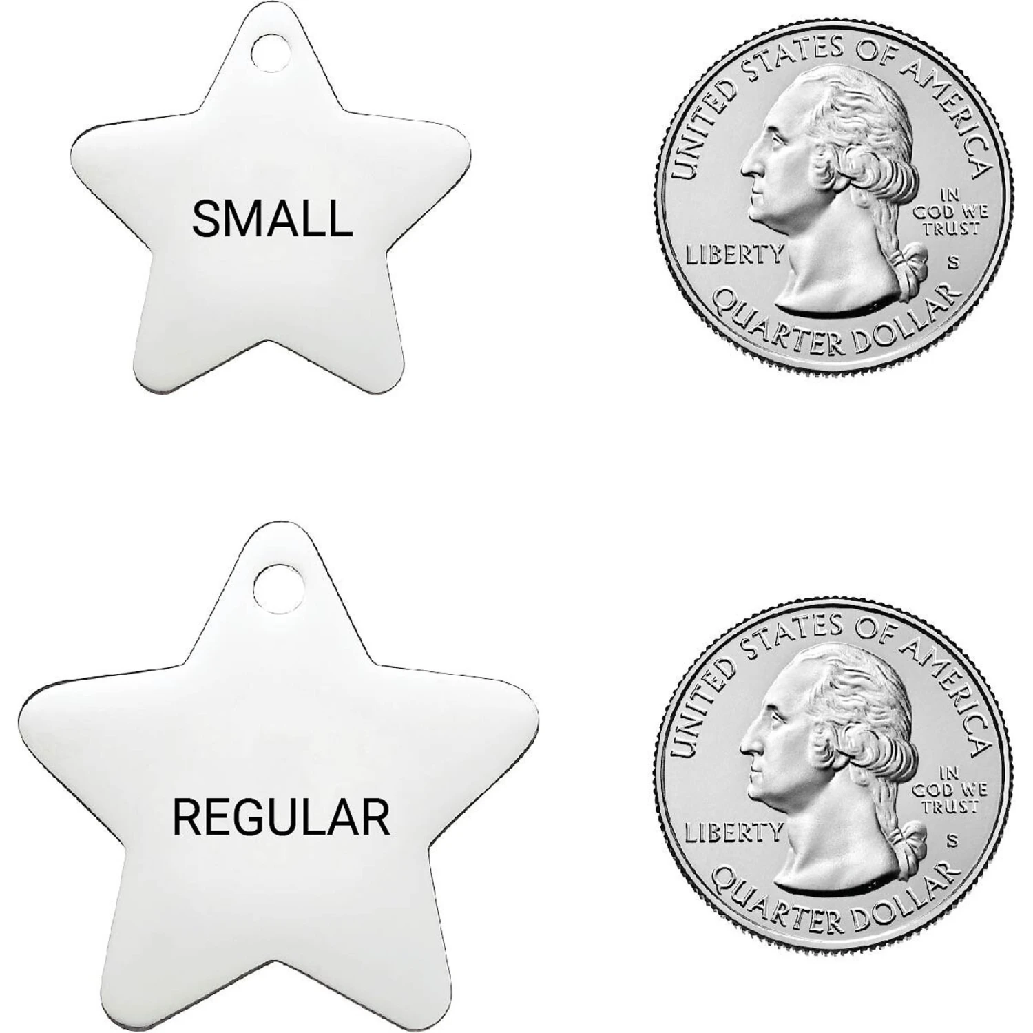 Frisco Stainless Steel Personalized Dog & Cat ID Tag, Star 4 Frisco Stainless Steel Personalized Dog & Cat ID Tag, Star - Image 2
