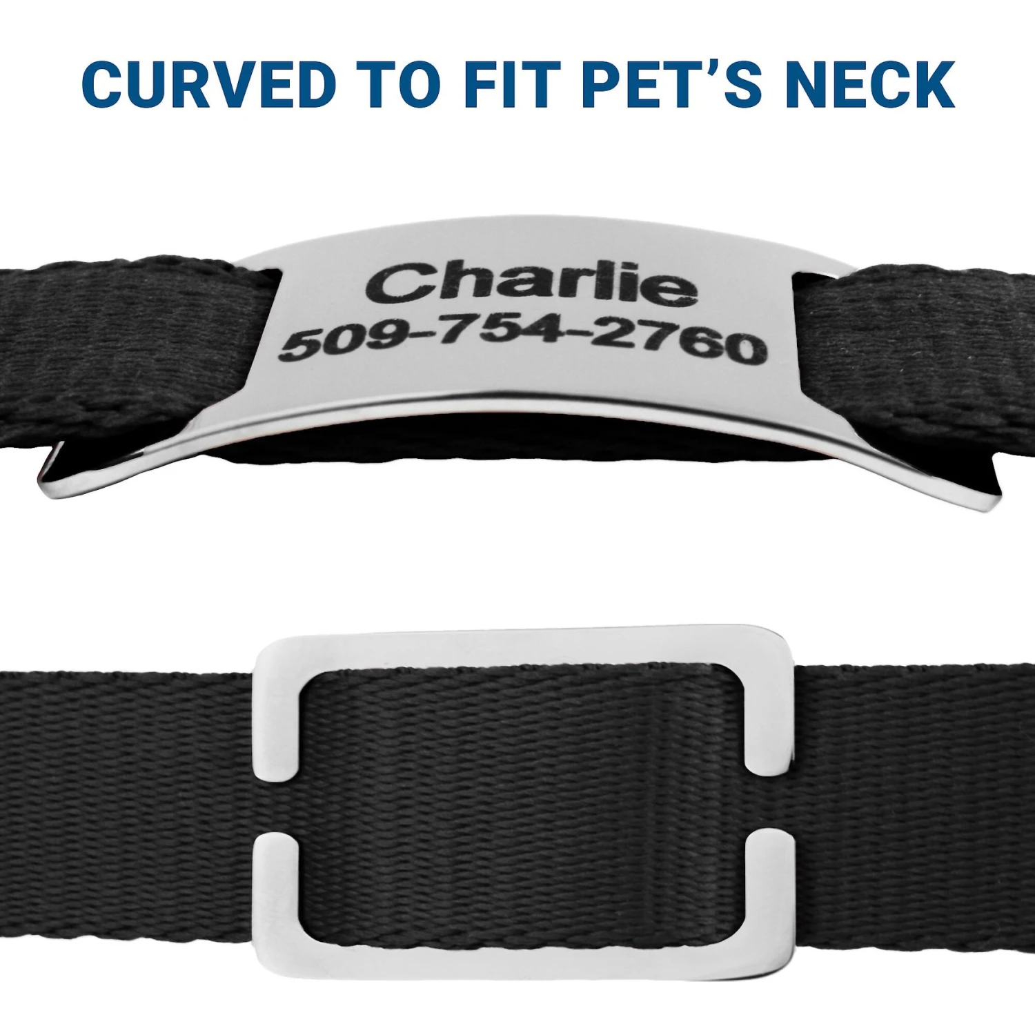 Frisco Stainless Steel Slide-On Personalized Dog & Cat Tag, Open Design 5 Frisco Stainless Steel Slide-On Personalized Dog & Cat Tag, Open Design - Image 4