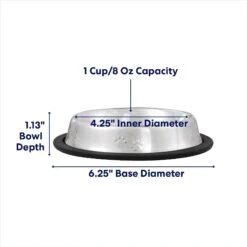Frisco Non-Skid Stainless Steel Bowl 8 Frisco Non-Skid Stainless Steel Bowl -Frisco 159860 PT1. AC SS1800 V1692728194