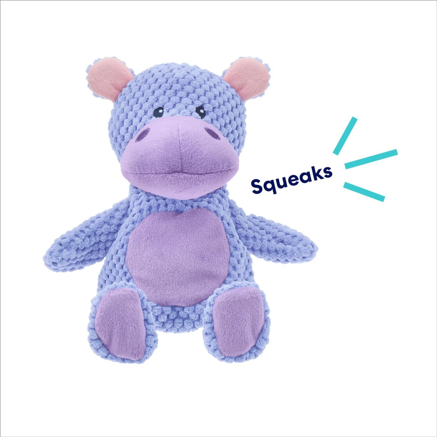 Frisco Hippo Textured Plush Squeaky Dog Toy 5 Frisco Hippo Textured Plush Squeaky Dog Toy - Image 3