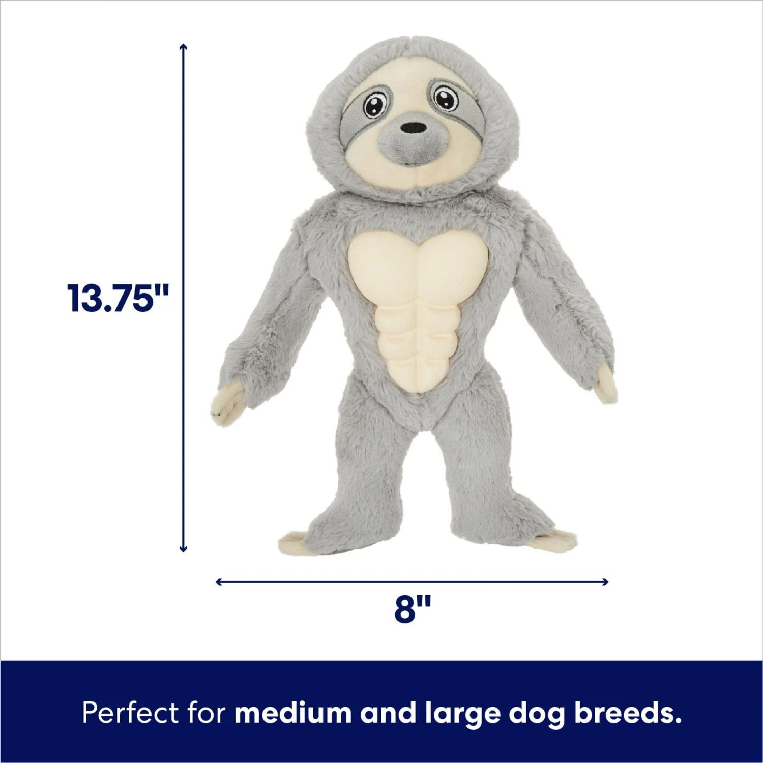Frisco Sloth Muscle Plush Squeaky Dog Toy 4 Frisco Sloth Muscle Plush Squeaky Dog Toy - Image 2