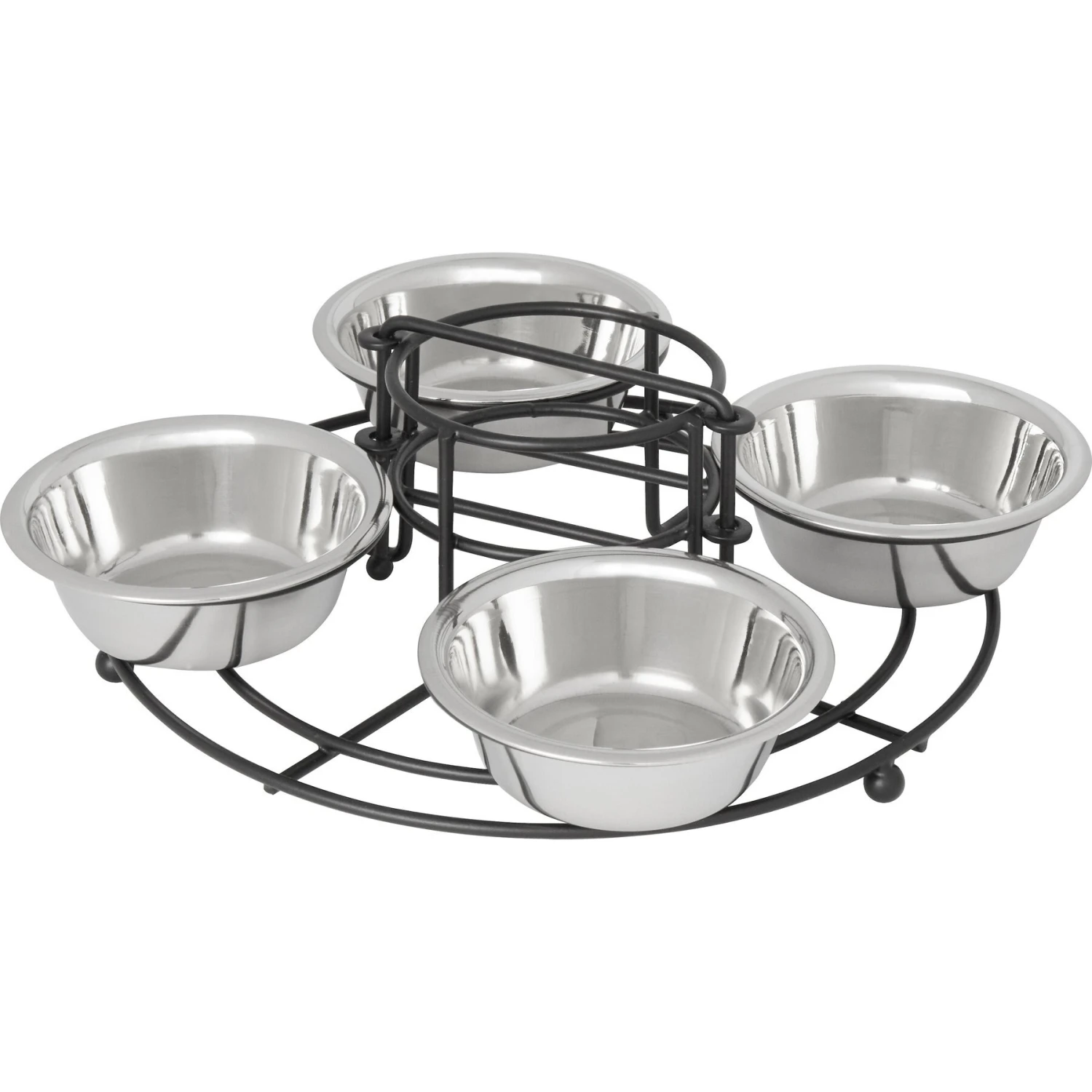 Frisco Multi Pet Feeding 4-Bowls Stainless Steel Dog & Cat Bowls, 0.5 Cup 3 Frisco Multi Pet Feeding 4-Bowls Stainless Steel Dog & Cat Bowls, 0.5 Cup