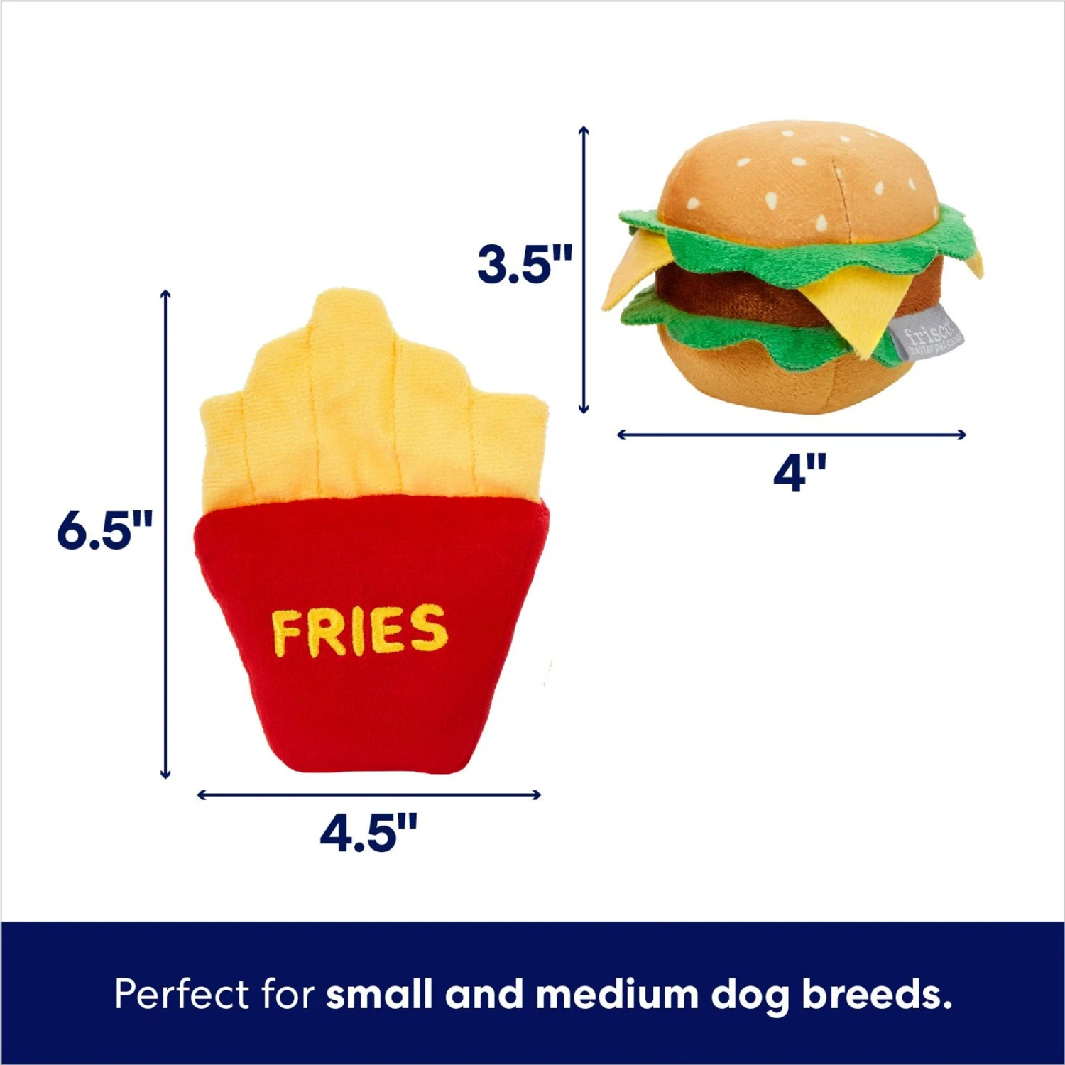 Frisco Burger & Fries Plush Squeaky Dog Toy 4 Frisco Burger & Fries Plush Squeaky Dog Toy - Image 2