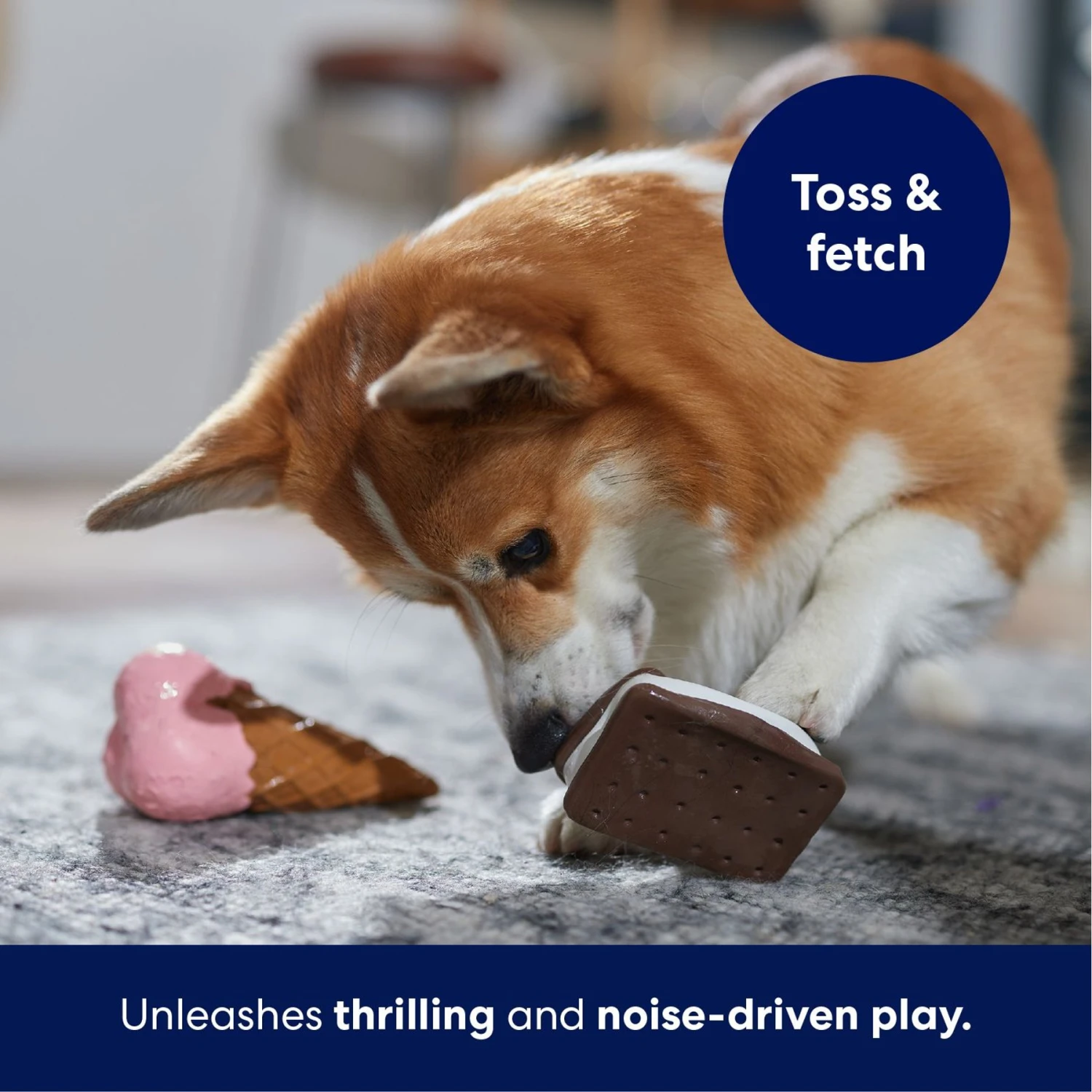 Frisco Ice Cream Sandwich & Ice Cream Cone Latex Squeaky Dog Toy 6 Frisco Ice Cream Sandwich & Ice Cream Cone Latex Squeaky Dog Toy - Image 4