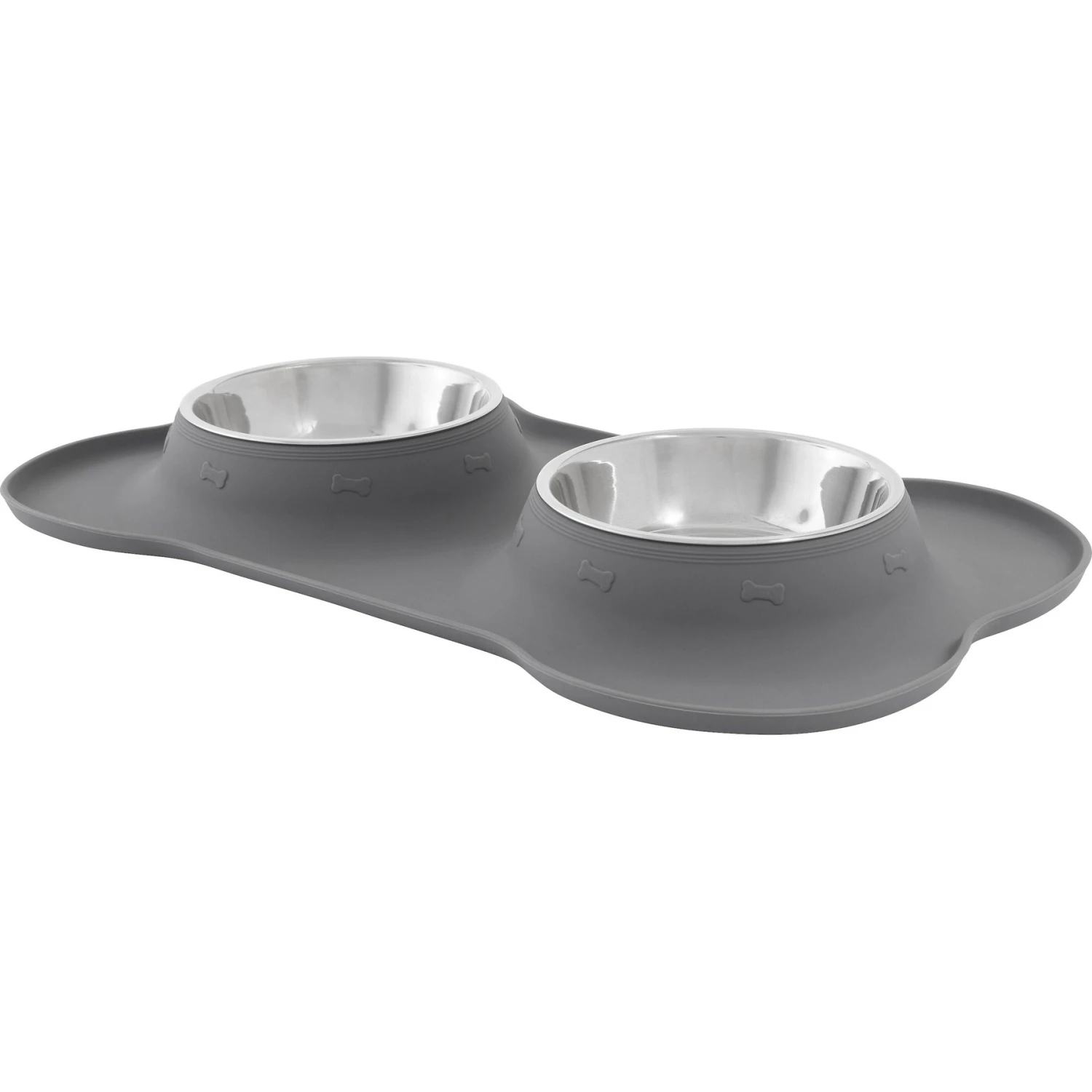 Frisco Silicone Stainless Steel Double Diner Dog & Cat Bowl 3 Frisco Silicone Stainless Steel Double Diner Dog & Cat Bowl