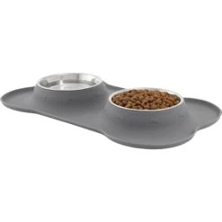 Frisco Silicone Stainless Steel Double Diner Dog & Cat Bowl 11 Frisco Silicone Stainless Steel Double Diner Dog & Cat Bowl -Frisco 215990 PT2. AC SS1800 V1591020093