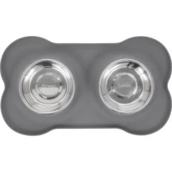 Frisco Silicone Stainless Steel Double Diner Dog & Cat Bowl 12 Frisco Silicone Stainless Steel Double Diner Dog & Cat Bowl -Frisco 215990 PT3. AC SS1800 V1591020095