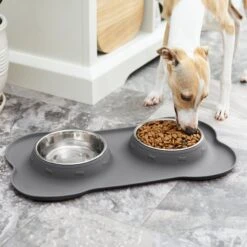 Frisco Silicone Stainless Steel Double Diner Dog & Cat Bowl 15 Frisco Silicone Stainless Steel Double Diner Dog & Cat Bowl -Frisco 215990 PT7. AC SS1800 V1605658625