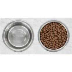 Frisco Marble Print Stainless Steel Double Elevated Dog Bowl 12 Frisco Marble Print Stainless Steel Double Elevated Dog Bowl -Frisco 216017 PT4. AC SS1800 V1591020400