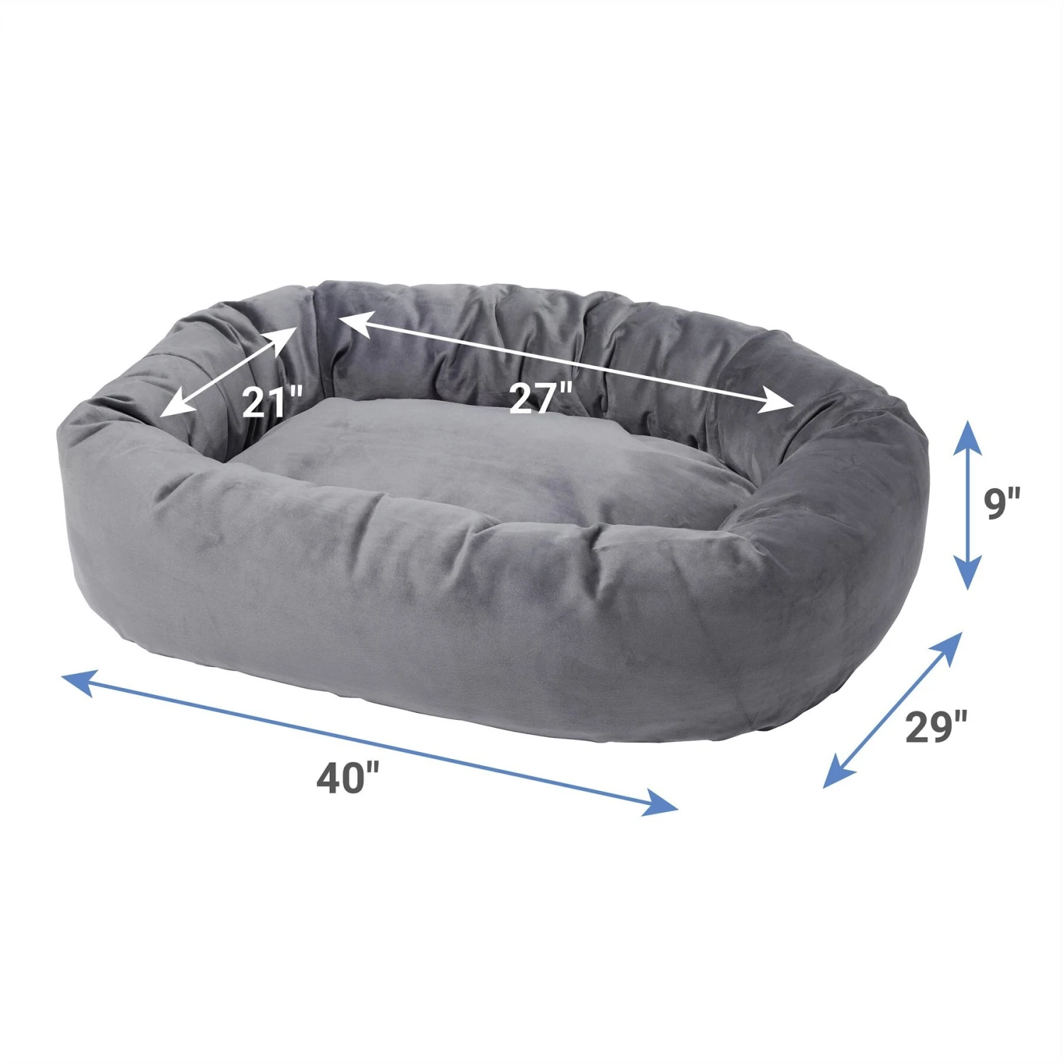 Frisco Velvet Round Bolster Dog Bed W/Removable Cover 4 Frisco Velvet Round Bolster Dog Bed W/Removable Cover - Image 2