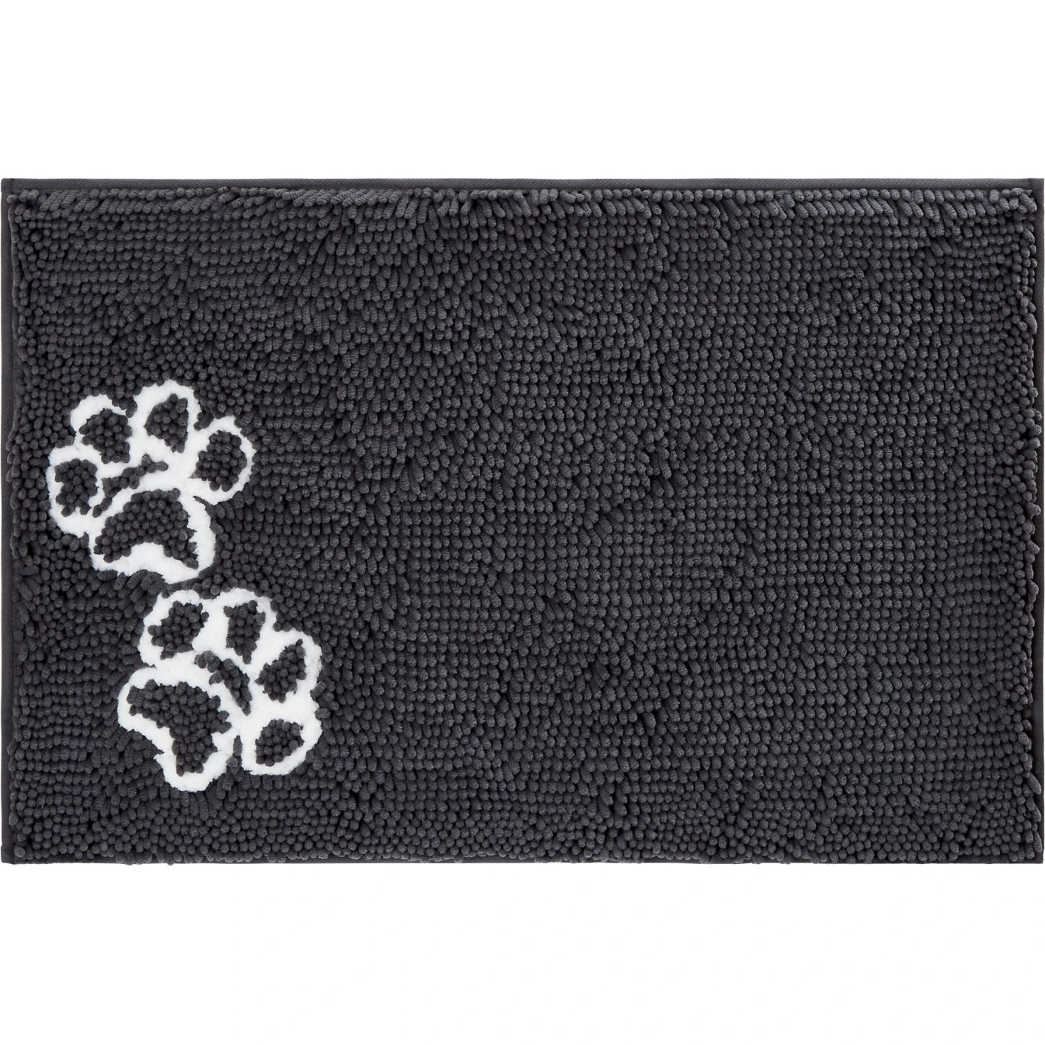 Frisco Microfiber Chenille Paw Print Dog & Cat Mat, Dark Gray 3 Frisco Microfiber Chenille Paw Print Dog & Cat Mat, Dark Gray