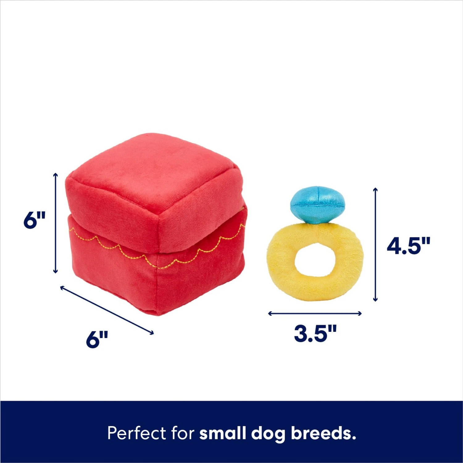 Frisco Valentine Ring 2-in-1 Plush Squeaky Dog Toy 4 Frisco Valentine Ring 2-in-1 Plush Squeaky Dog Toy - Image 2