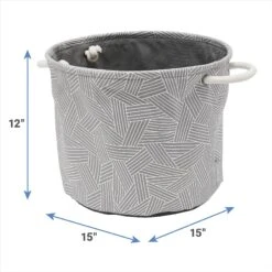 Frisco Round Collapsible Pet Toy Storage Bin, Gray Basket Weave 8 Frisco Round Collapsible Pet Toy Storage Bin, Gray Basket Weave -Frisco 250585 PT2. AC SS1800 V1613774793
