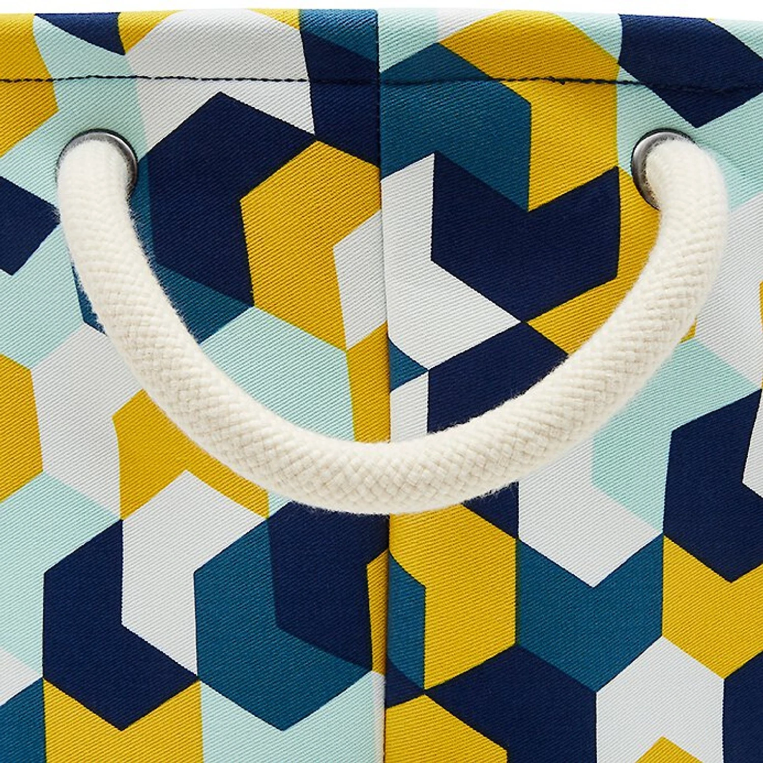 Frisco Round Collapsible Pet Toy Storage Bin, Yellow Geometric 4 Frisco Round Collapsible Pet Toy Storage Bin, Yellow Geometric - Image 2