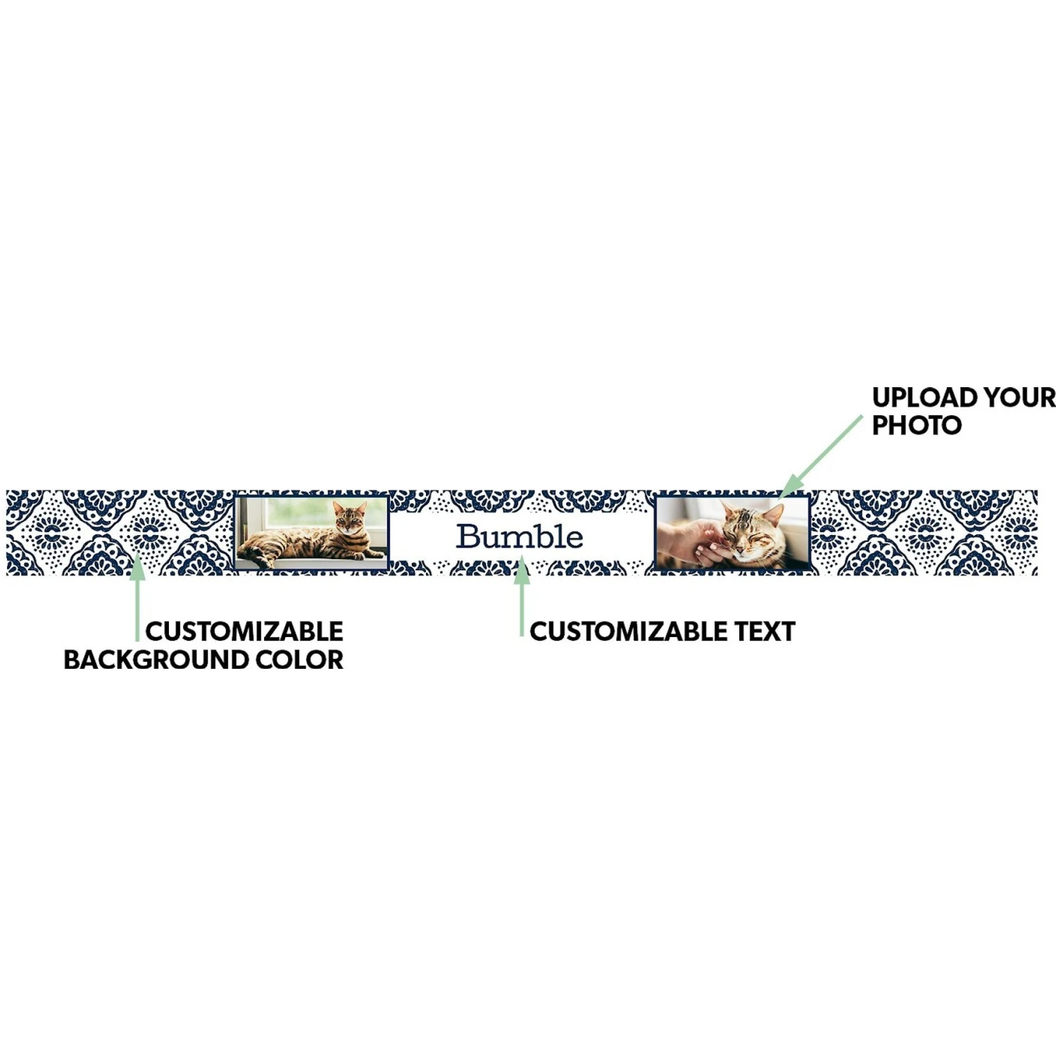 Frisco Boho Damask Ceramic Personalized Dog & Cat Bowl 4 Frisco Boho Damask Ceramic Personalized Dog & Cat Bowl - Image 2