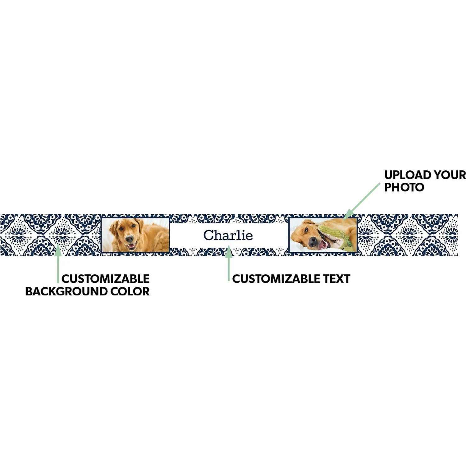 Frisco Boho Damask Ceramic Personalized Dog Bowl 4 Frisco Boho Damask Ceramic Personalized Dog Bowl - Image 2