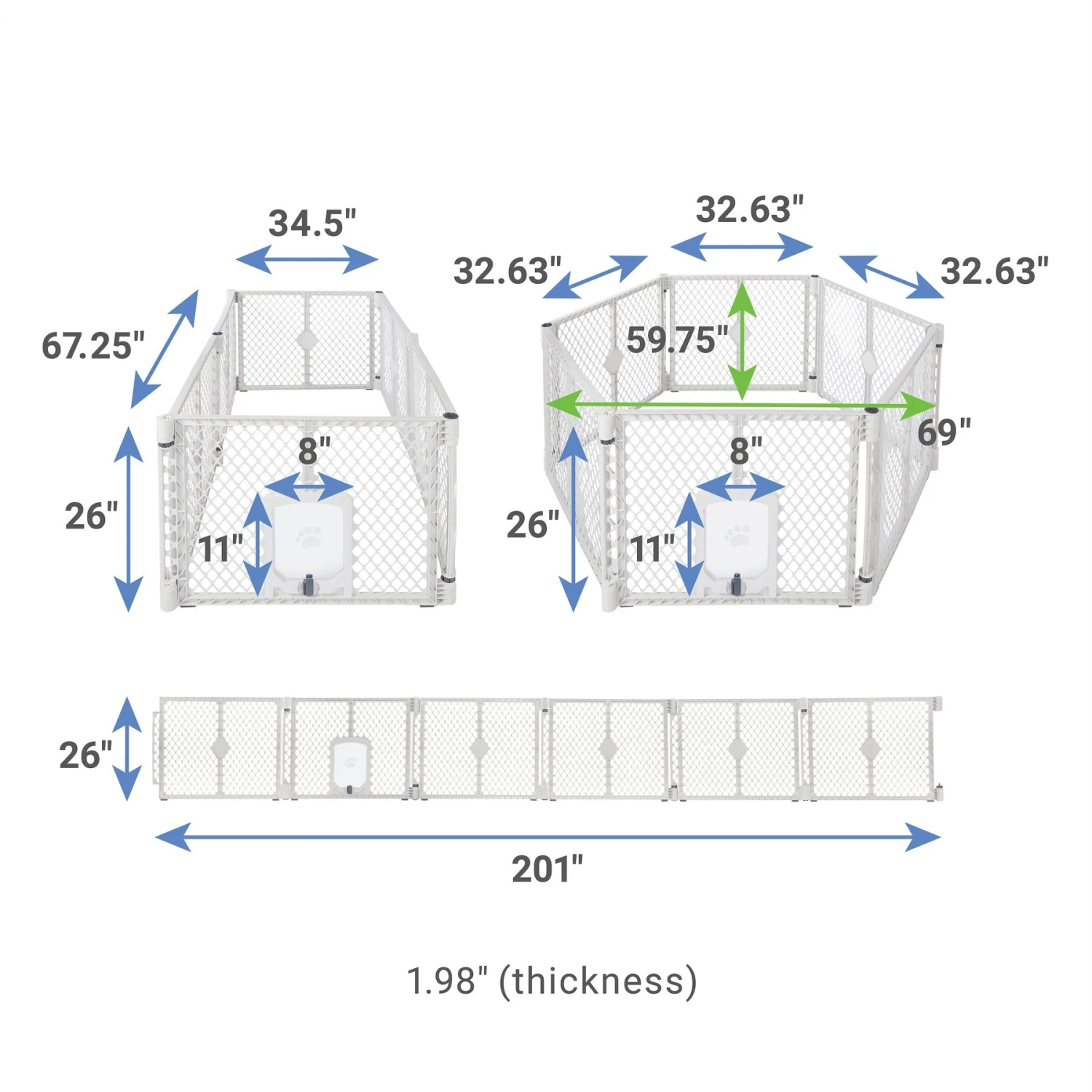 Frisco 6-Panel Plastic Exercise Dog Playpen, Light Gray 4 Frisco 6-Panel Plastic Exercise Dog Playpen, Light Gray - Image 2