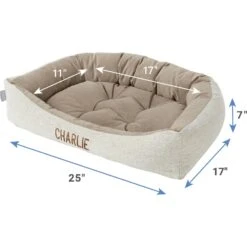 Frisco Rectangular Personalized Bolster Dog Bed W/Removable Cover, Beige, Medium 7 Frisco Rectangular Personalized Bolster Dog Bed W/Removable Cover, Beige, Medium -Frisco 252613 PT2. AC SS1800 V1605142360