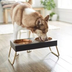 Frisco Copper Stainless Steel Elevated Foldable Double Dog & Cat Bowls 12 Frisco Copper Stainless Steel Elevated Foldable Double Dog & Cat Bowls -Frisco 253060 PT2. AC SS1800 V1616594243