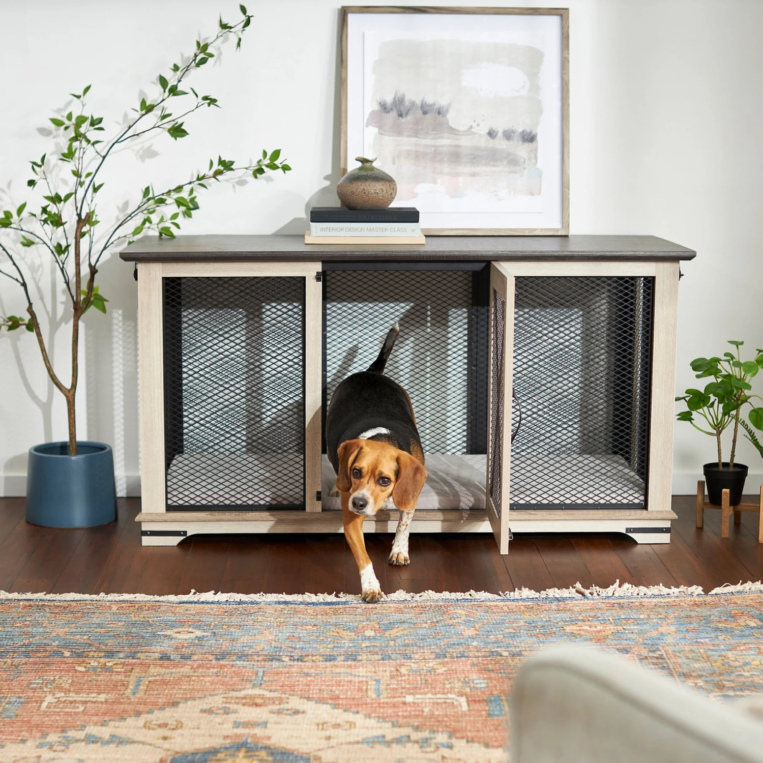 Frisco "Denver" Dog Crate Credenza & Mat Kit 3 Frisco "Denver" Dog Crate Credenza & Mat Kit