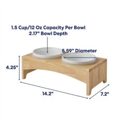 Frisco Ceramic Dog & Cat Double Diner With Elevated Wood Stand 9 Frisco Ceramic Dog & Cat Double Diner With Elevated Wood Stand -Frisco 256052 PT1. AC SS1800 V1685732022