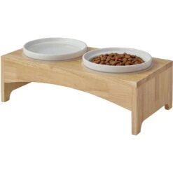 Frisco Ceramic Dog & Cat Double Diner With Elevated Wood Stand 11 Frisco Ceramic Dog & Cat Double Diner With Elevated Wood Stand -Frisco 256052 PT4. AC SS1800 V1615311799