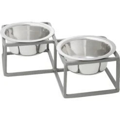 Frisco Elevated Diamond Stainless Steel Double Diner Dog & Cat Bowl 11 Frisco Elevated Diamond Stainless Steel Double Diner Dog & Cat Bowl -Frisco 257147 PT2. AC SS1800 V1612365678