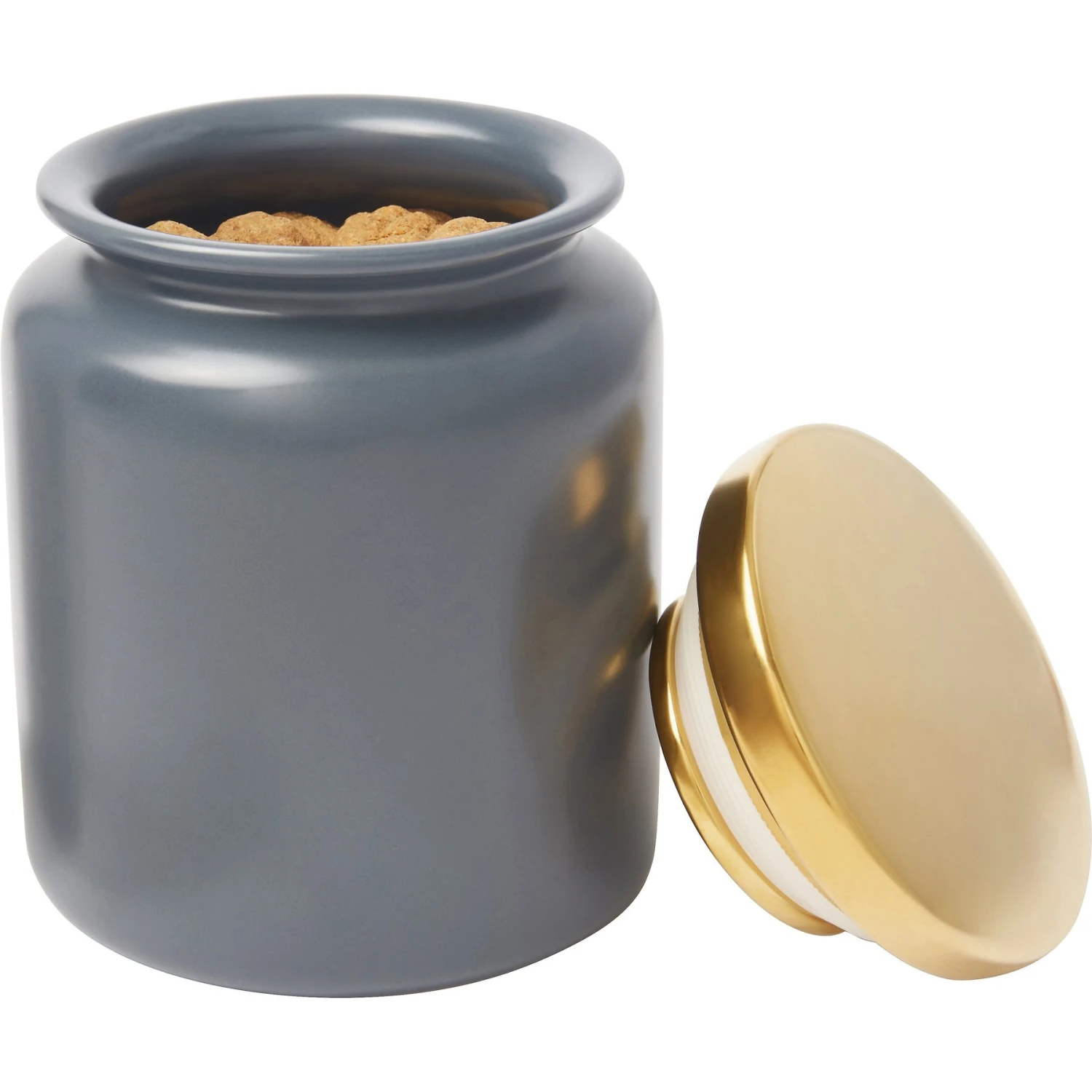 Frisco Modern Gold Rim Ceramic Treat Jar 7 Frisco Modern Gold Rim Ceramic Treat Jar - Image 5