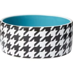 Frisco Houndstooth Non-skid Ceramic Dog Bowl