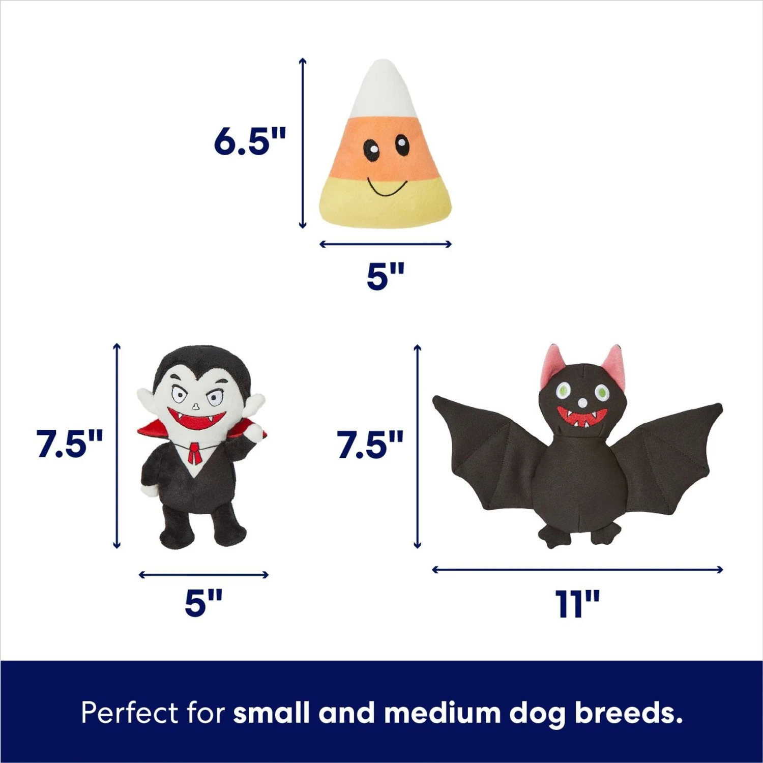 Frisco Halloween Haunted Friends Plush Squeaky Dog Toy 4 Frisco Halloween Haunted Friends Plush Squeaky Dog Toy - Image 2