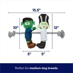 Frisco Halloween Frankenstein & Bride Plush With Rope Squeaky Dog Toy 8 Frisco Halloween Frankenstein & Bride Plush With Rope Squeaky Dog Toy -Frisco 270496 PT1. AC SS1800 V1689878024