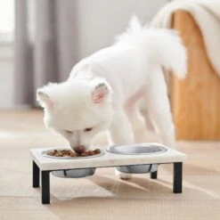 Frisco Marble Elevated Stainless Steel Double Diner Dog & Cat Bowls 10 Frisco Marble Elevated Stainless Steel Double Diner Dog & Cat Bowls -Frisco 277559 PT2. AC SS1800 V1630346721