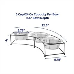 Frisco Multi Pet Feeding 3-Bowls Curved Stainless Steel Dog & Cat Bowl 10 Frisco Multi Pet Feeding 3-Bowls Curved Stainless Steel Dog & Cat Bowl -Frisco 277563 PT1. AC SS1800 V1692728191