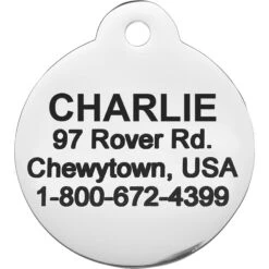 Frisco Chewy Stainless Steel Personalized Dog & Cat ID Tag With Enamel Infill, Round 8 Frisco Chewy Stainless Steel Personalized Dog & Cat ID Tag With Enamel Infill, Round -Frisco 281947 PT4. AC SS1800 V1622726244