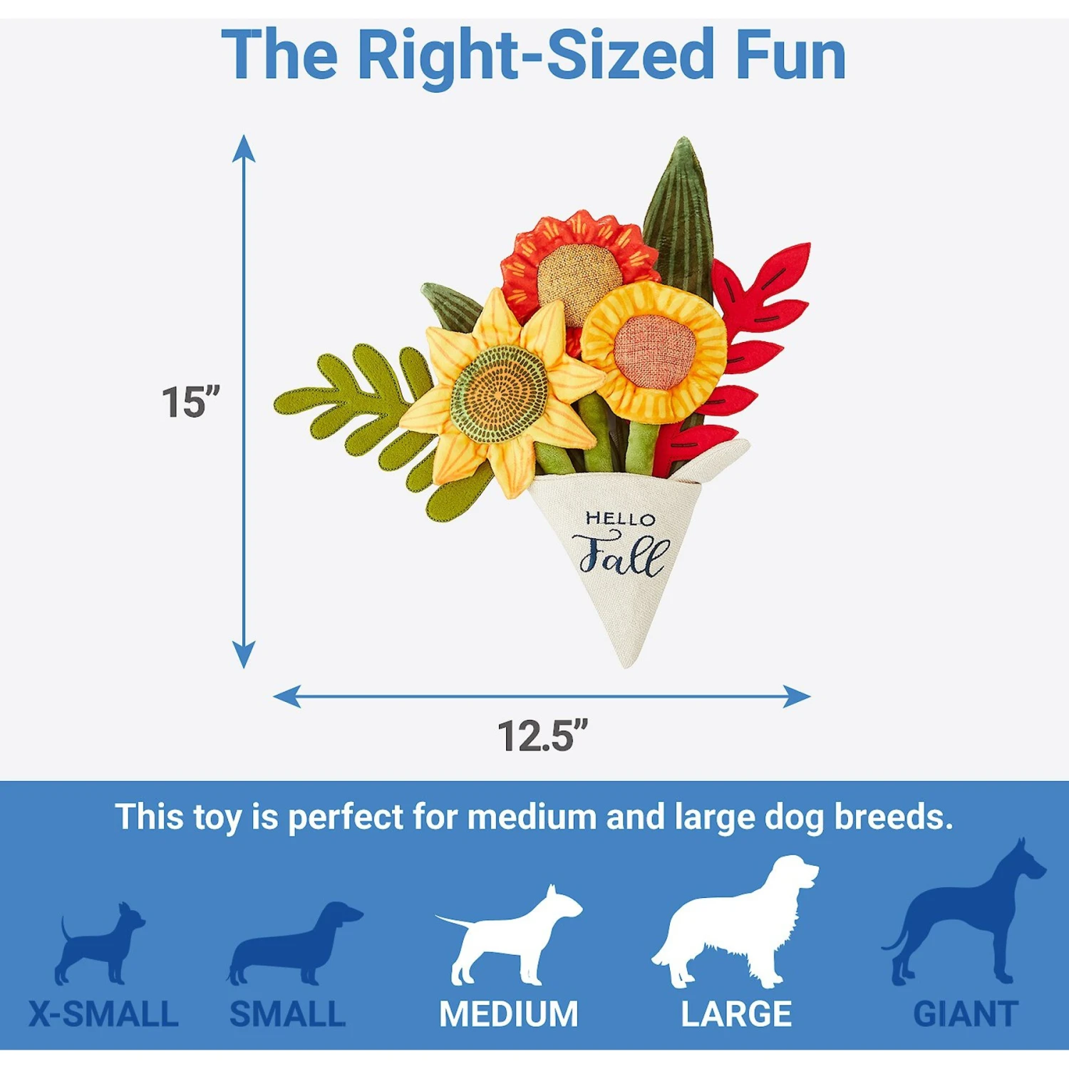 Frisco Fall Bouquet Of Flowers Plush Squeaky Dog Toy 4 Frisco Fall Bouquet Of Flowers Plush Squeaky Dog Toy - Image 2