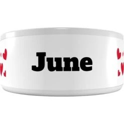 Frisco Hearts Ceramic Personalized Dog Bowl