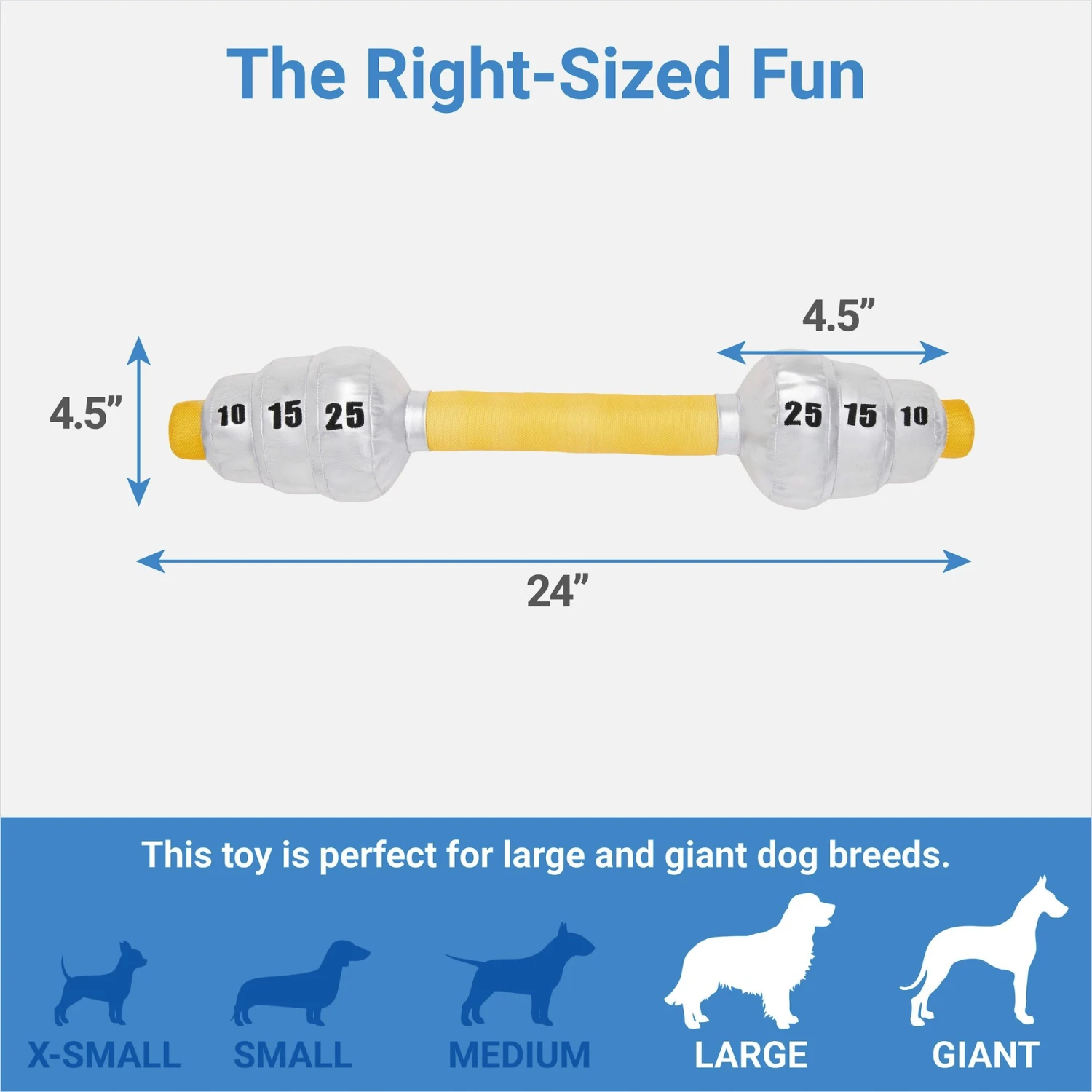 Frisco Weight Bar Wagazoo Plush Squeaky Dog Toy 4 Frisco Weight Bar Wagazoo Plush Squeaky Dog Toy - Image 2