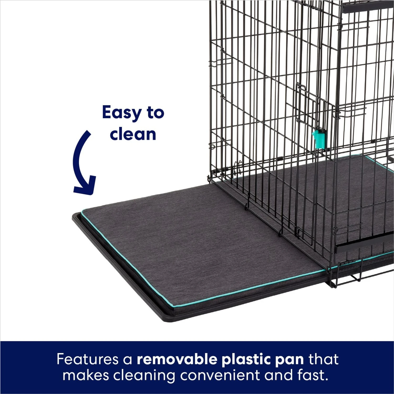 Frisco Heavy Duty Enhanced Lock Sliding Double Door Fold & Carry Wire Dog Crate & Mat Kit 6 Frisco Heavy Duty Enhanced Lock Sliding Double Door Fold & Carry Wire Dog Crate & Mat Kit - Image 5