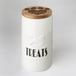 Frisco Ceramic Personalized Treat Jar With Wood Lid, 4 Cup, 32oz -Frisco 301179 PT3. AC SS1800 V1631118424