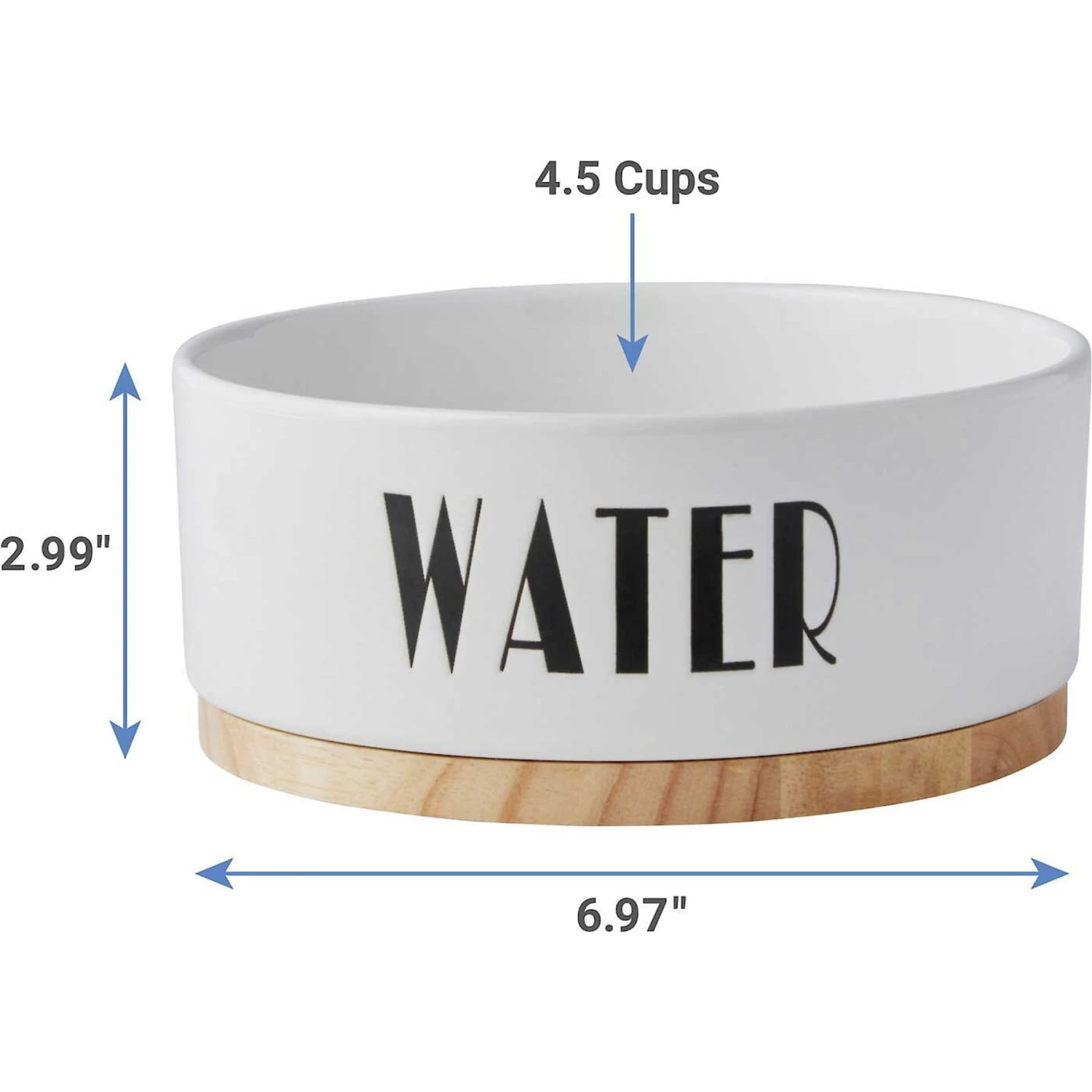 Frisco Ceramic Water Dog & Cat Bowl With Wood Base & Frisco Ceramic Food Dog & Cat Bowl With Wood Base 5 Frisco Ceramic Water Dog & Cat Bowl With Wood Base & Frisco Ceramic Food Dog & Cat Bowl With Wood Base - Image 3