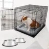 Frisco Fold & Carry Double Door Collapsible Wire Dog Crate & Mat Kit & Frisco Stainless Steel Bowl 2 Frisco Fold & Carry Double Door Collapsible Wire Dog Crate & Mat Kit & Frisco Stainless Steel Bowl -Frisco 303428 MAIN. AC SS1800 V1657656797