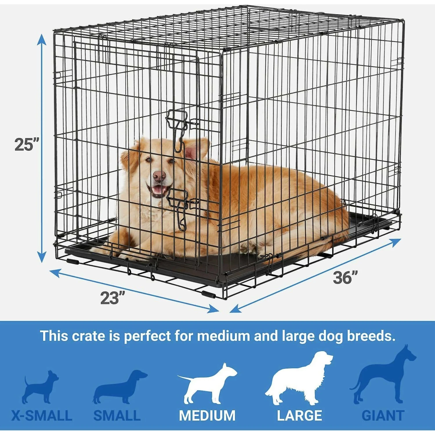 Frisco Fold & Carry Single Door Collapsible Wire Dog Crate & Frisco Premium Extra Large Printed Dog Training & Potty Pads 5 Frisco Fold & Carry Single Door Collapsible Wire Dog Crate & Frisco Premium Extra Large Printed Dog Training & Potty Pads - Image 3